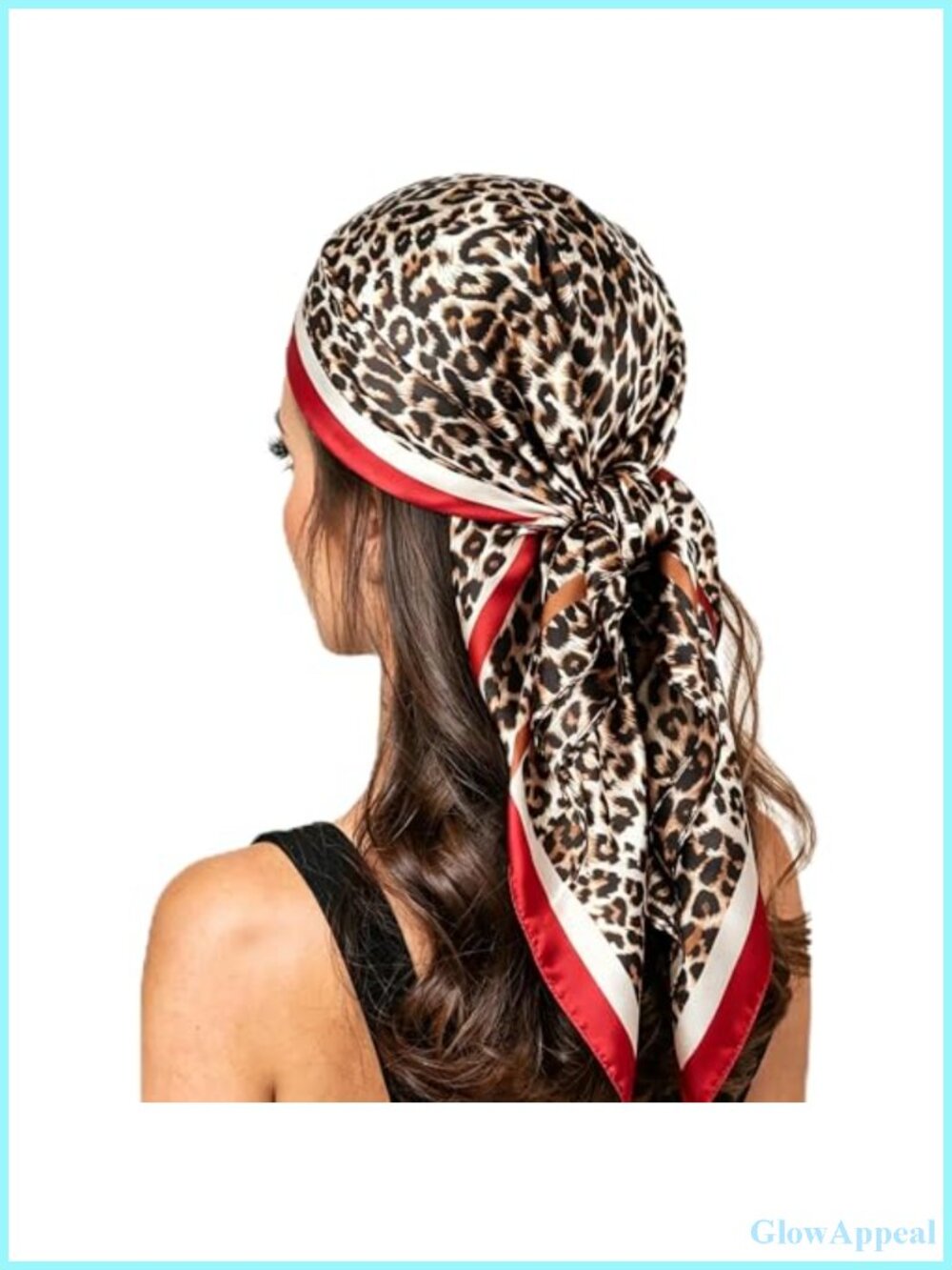 Leopard Print Silk Hair Head Scarf for Women Cheetah Bandana Neck Scarf